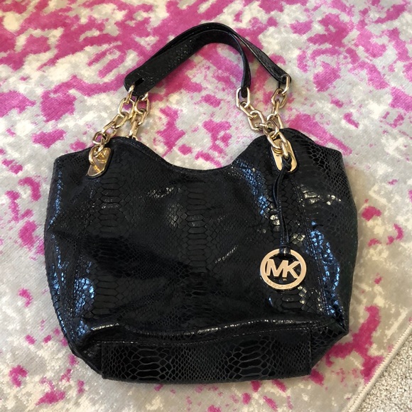 Michael Kors Python Leather Medium Tote - Picture 1 of 4